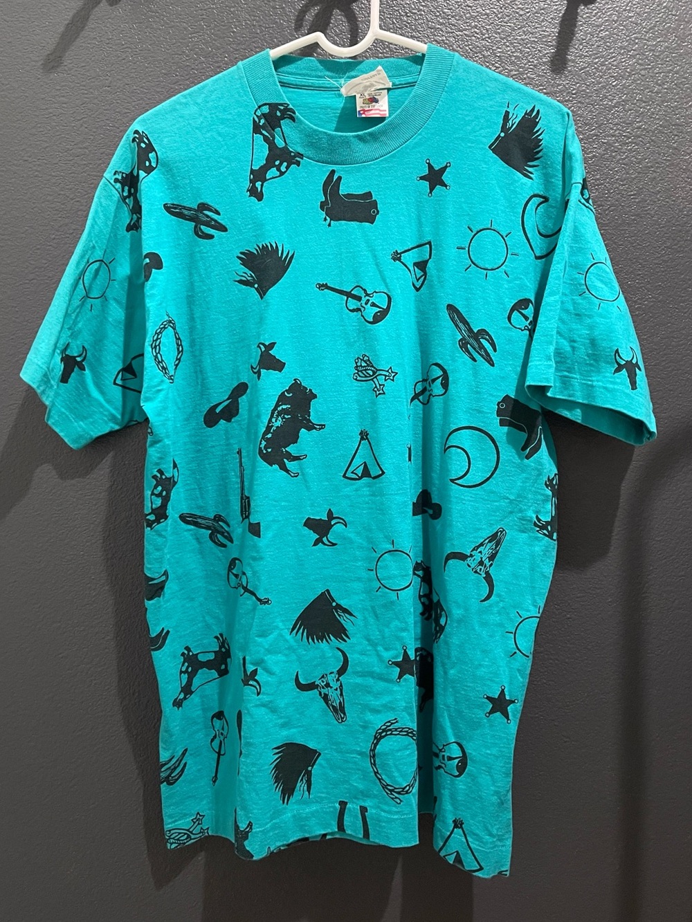 Vintage Western Print Top 100% Cotton - Picture 2 of 5